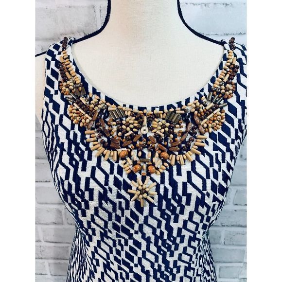 Moulinette Soeurs Womens Blue&White Sheath‎ Dress 0 - Picture 2 of 6